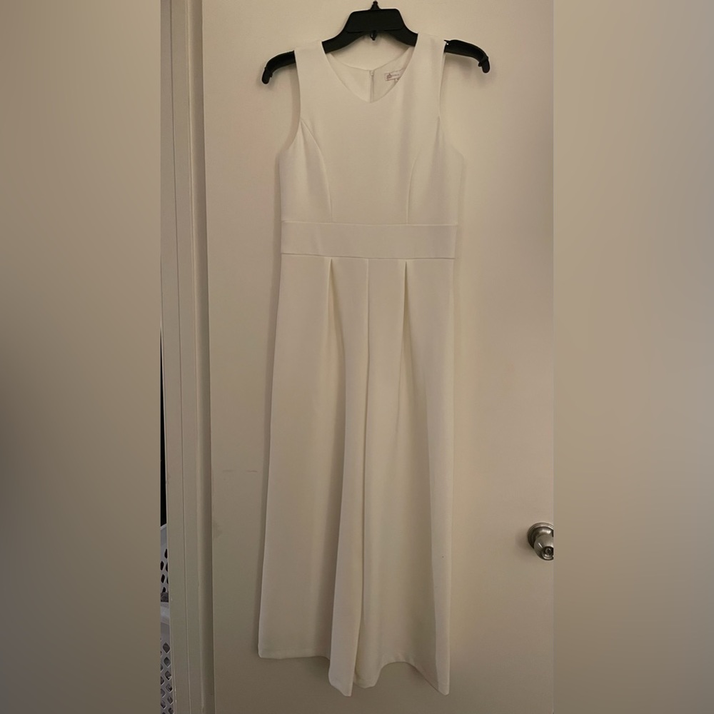 NWT: GB Girls sleeveless pantsuit- ivory- size 14
